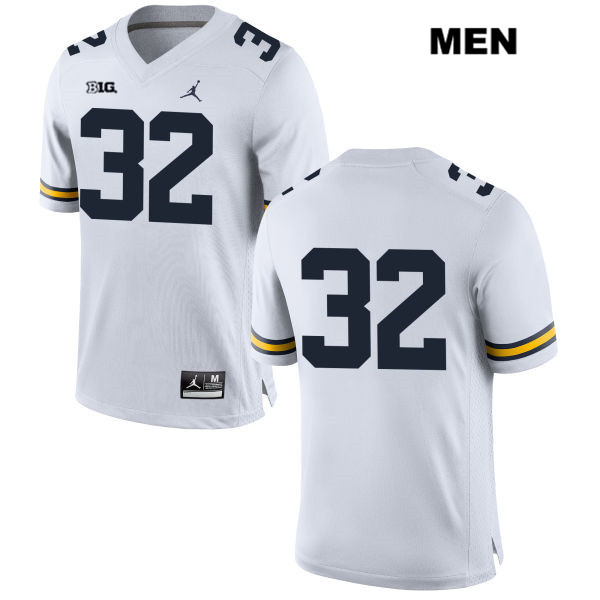 Men's NCAA Michigan Wolverines Berkley Edwards #32 No Name White Jordan Brand Authentic Stitched Football College Jersey JB25Z41RP